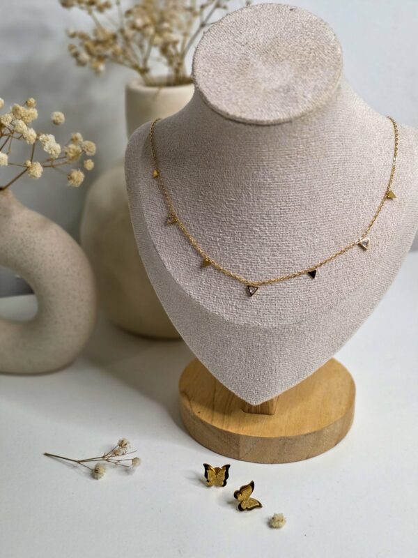Collier TRIANA – Pampilles triangles dorées